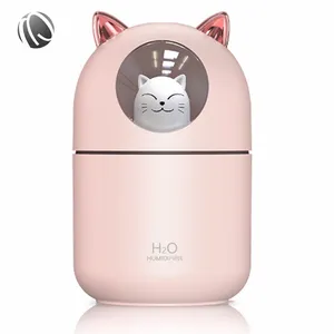 Mini umidificador de ar 300ml, bebê pessoal, desenho animado, bonito, design de gato, usb, portátil, ultra-silencioso, para quarto
