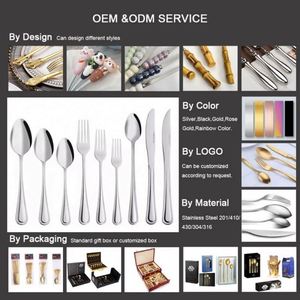 Wholesale Customized logo 9 Pcs Hotel <b>Restaurant</b> Silverware Knife Fork Spoon <b>Set</b> Metal Flatware <b>Set</b> Stainless Steel Cutlery <b>Set</b> - Product Image 3