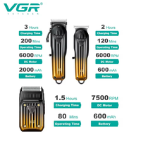 Kit Combo Professionnel VGR V-644 Tondeuse Électrique Réglable VGR pour Cheveux, Barbe et Foil pour Hommes