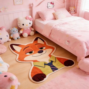 <span class=keywords><strong>Tapis</strong></span> en peluche de dessin animé de haute qualité en gros, antidérapant, lavable, en forme d'animal, pour la décoration de chambre d'enfant - Product Image 4