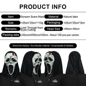 Máscara de Látex de Fantasma con Cicatriz Aterradora, Disfraz de Halloween, Accesorios para Bromas, Disfraz Personalizable - Product Image 5