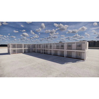 Gran Edificio Modular Prefabricado de 2 Pisos para Dormitorios de Trabajadores con Pasillo Interior y Escalera de Vidrio para Campamentos en Obras de Construcción