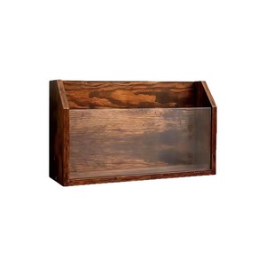 Wooden Magazine <b>Storage</b> Box Wall Mounted Solid Wood Office <b>File</b> Rack For Home Or Office Use - Product Image 1