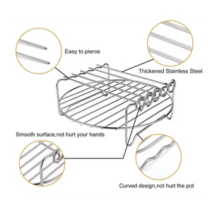 Accesorios para freidora de aire, estante para asar de doble capa con <span class=keywords><strong>pinchos</strong></span>, cesta de acero inoxidable para herramientas y accesorios de cocina - Product Image 3