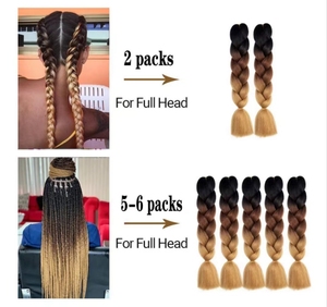 Venta al por mayor 24 pulgadas 100g Jumbo trenza pelo <span class=keywords><strong>trenzas</strong></span> africanas pelo 24 pulgadas extensión de pelo sintético combinación de pestañas postizas - Product Image 6