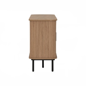 Rugged <b>Oak</b> Colour MALMO 1.5M Sideboard Industrial Metal <b>Frame</b> Buffet Cabinet for Modern Living Room Storage and Office Credenza - Product Image 3