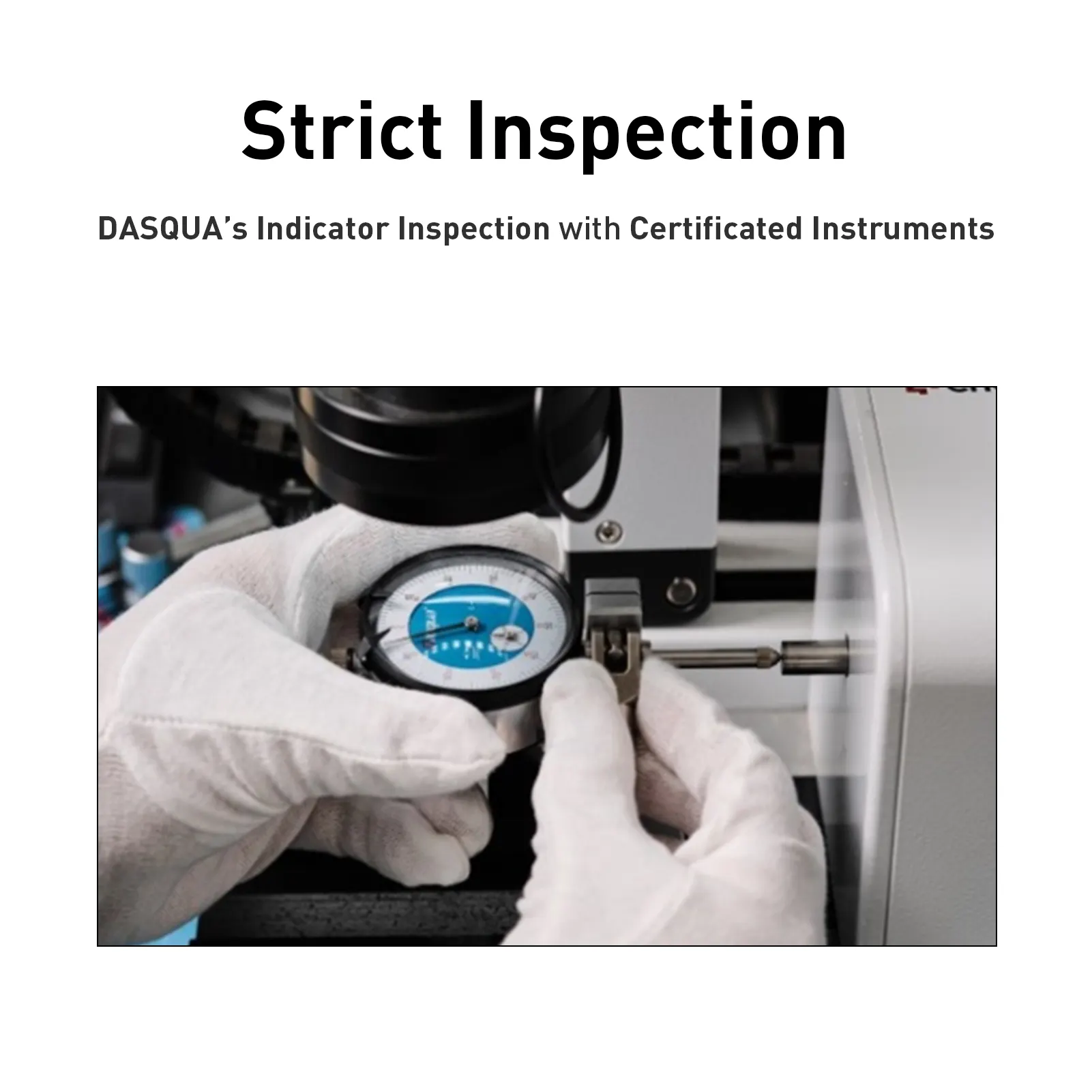 Dasqua High Accuracy 0-10mm Axial Runout Dial Indicator mit Kalibrierung zertifikat