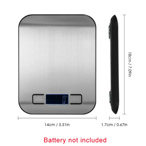 Balance de cuisine électronique LCD en acier inoxydable de 5 kg pour la pesée des aliments, des aliments diététiques et des colis postaux – Vente en gros - Product Image 2