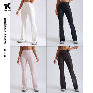 Leggings de yoga de cintura alta con textura de cuero sintético, efecto levanta glúteos, ajuste ceñido, transpirables, de secado rápido, con cintura elástica de Spandex/Nylon. - Product Image 5