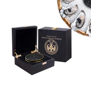 Box Caviar Packaging Boxes Custom Luxury Stamped Leather Packaging Caviar Gift Box