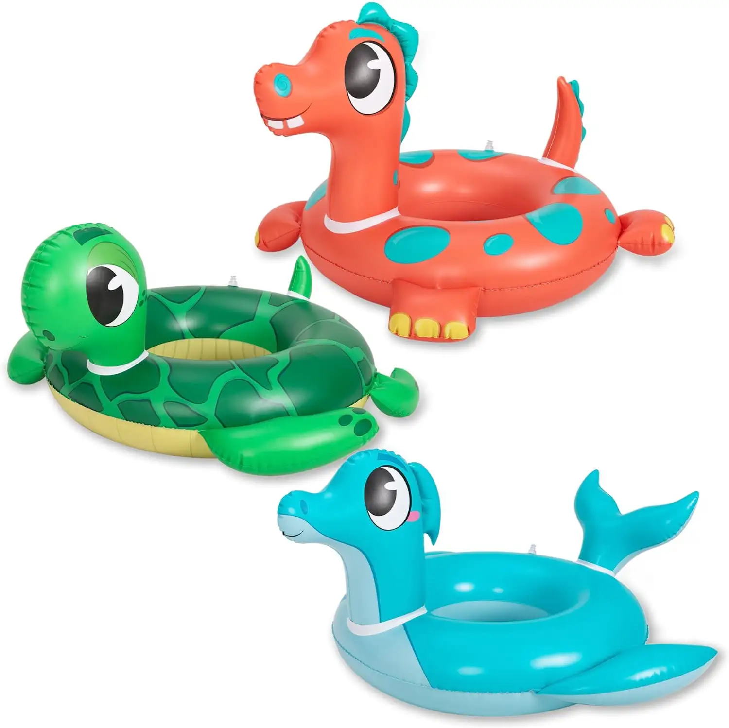 Inflatable Pool Tubes Floats Dinosaur Sea Turtle Animal Swim Ring in Pool Beach Summer Float Party Outdoor