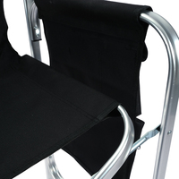 Ensemble de 2 chaises pliantes de réalisateur, chaise haute à dossier haut, robuste, résistante aux chocs, noire