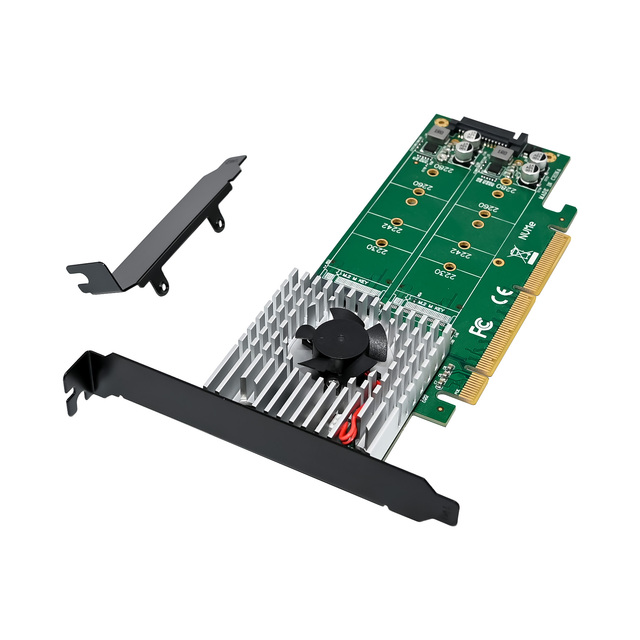 Sunweit ST5107 PCIe X8x16 ASM2812 Dual M.2 NVMe 2280 SSD Adapter