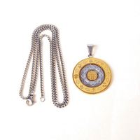 Classique créatif titane acier plaque ronde rotatif douze zodiaque neuf palais huit trigrammes pendentif collier en acier inoxydable
