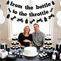 Dekorasi Baby Shower Botol dan Throttle, dari Botol hingga Kit Spanduk Throttle untuk Perlengkapan Pesta Baby Shower Bertema Motor