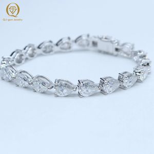 Luxury Jewelry <b>Mens</b> Bracelet 10k Gold Lab Grown Diamonds Tennis Chains 6.5inches 5*8mm Pear Cut Diamond Tennis Bracelet - Product Image 6