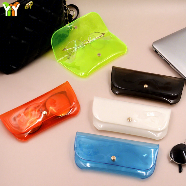 Portable Transparent Sunglasses Case Glasses Bag Cute Color Glasses Box PVC Eyeglasses Case