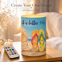 Bougie LED rechargeable écologique à impression UV haute définition, personnalisable avec image, sans flamme, télécommande, décoration d'intérieur
