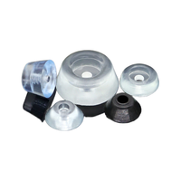 Vente en gros de patins de meubles transparents en PVC personnalisés, patins en caoutchouc noir antidérapants à visser pour chaises et tables