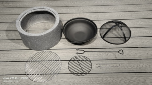 Brasero Redondo Portátil para Exteriores, Impermeable, Hecho a Mano y Personalizado, sin Humo, para Barbacoa, Adornos de Jardín - Product Image 5