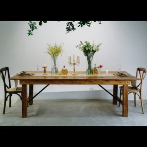 Mesa de granja plegable de madera de pino reciclada sólida de calidad de Venta caliente para Bodas de eventos de alquiler - Product Image 5