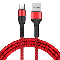 Kabel USB C Pengisi Daya Cepat Bersertifikasi CE Rohs 5A dengan Jalinan Nilon, Kabel Data Tipe C untuk Printer Mobile, Tembaga Murni