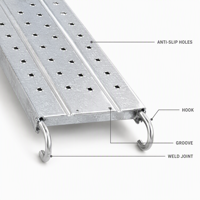 Planche d'échafaudage en métal galvanisé à maille déployée, motif losange, antidérapante, extrémités à crochets, robuste, pour chantier, vente en gros