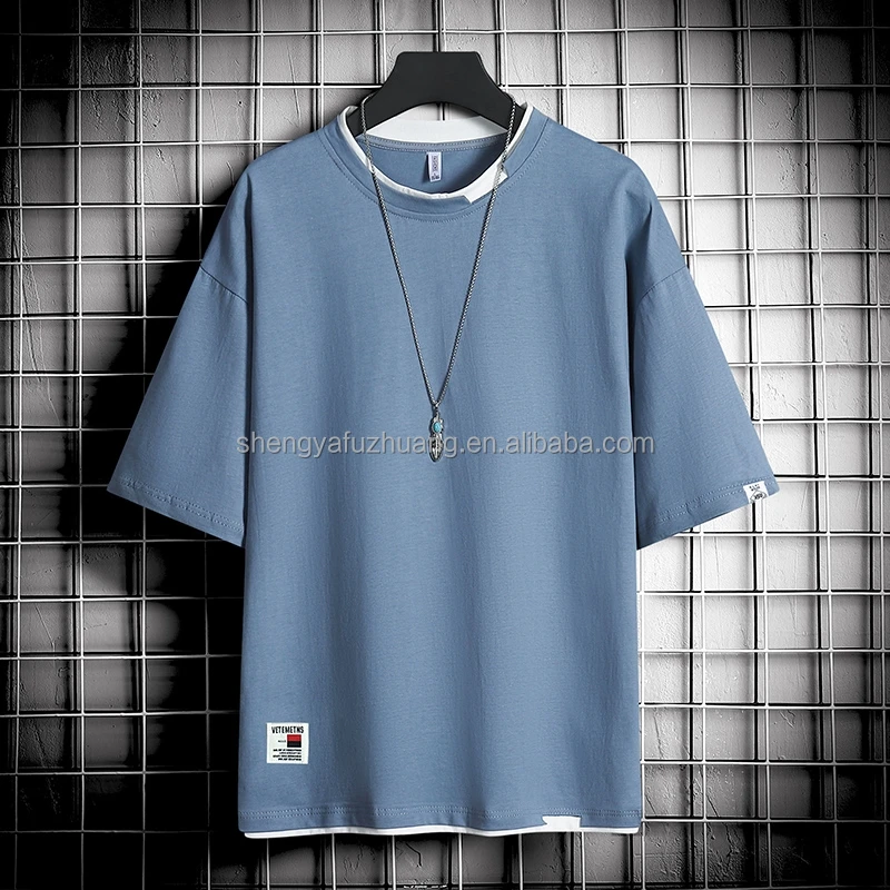 Men's pattern T-shirt can be customized. Unisex short sleeve cotton men's T-shirt wholesale