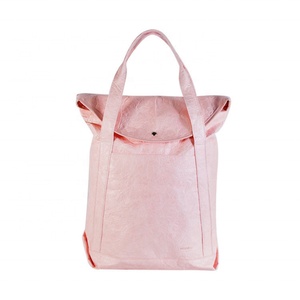 Sac à dos d'ordinateur portable rétro et tendance en papier Kraft et DuPont, étanche avec fermeture éclair, idéal pour les jeunes étudiants et les voyages. - Product Image 3