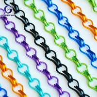 Prix d'usine Rideau en maille métallique tressée en aluminium, style double crochet, pour séparation de pièce, rideau de porte et décoration murale