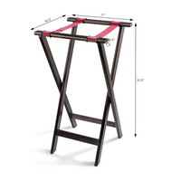 Support de plateau en bois de bouleau massif fini acajou, 31 pouces, marron