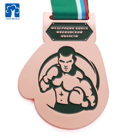 Médailles personnalisées sur le thème de la boxe, or, argent, bronze, pour les compétitions de combat, cadeau de récompense