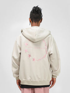 Sudadera con Capucha Holgada de Invierno, 100% Algodón Grueso, con Cierre, Diseño de Letras Bordadas y Logotipo Personalizado con Serigrafía - Product Image 4