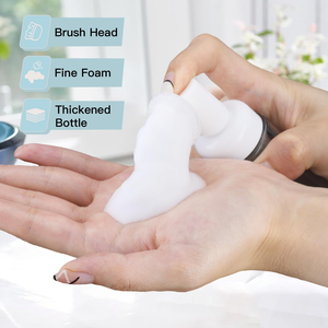 100ml/150ml/200ml Transparent White PET Foam <b>Bottle</b> Silicone <b>Brush</b> Head Refillable Facial Cleanser Shampoo Pump Dispenser - Product Image 2