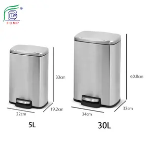 Factory Manufacturer Kitchen Stainless Steel Rectangular Trash Bin