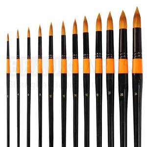 Ensemble de pinceaux ronds en <span class=keywords><strong>acrylique</strong></span>, poils synthétiques, pinceaux de <span class=keywords><strong>peinture</strong></span> à Long manche, parfaits pour l'<span class=keywords><strong>acrylique</strong></span>, l'huile, l'aquarelle - Product Image 2