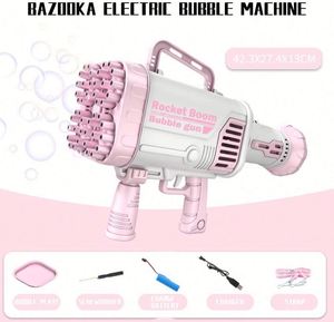 Produit phare : Jouet Gatling géant portatif 64 trous pour enfants, style fusée, avec ensemble de bulles Ins4 pour filles - Product Image 5