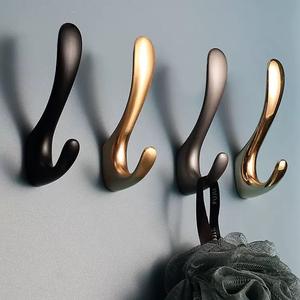 Ganchos de Pared Negros Simples de Aleación de Zinc, Perchero <span class=keywords><strong>para</strong></span> Ropa, Soporte <span class=keywords><strong>para</strong></span> <span class=keywords><strong>Llaves</strong></span> con Tornillo, Herrajes <span class=keywords><strong>para</strong></span> Muebles - Product Image 2