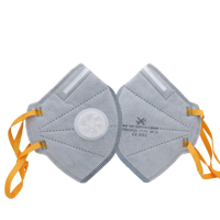 Masques respiratoires jetables FFP2 pliables à 3 couches avec valve en charbon actif et pince-nez réglable, anti-poussière