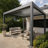 Pergola en aluminium Jiake avec toit à lames motorisées pour jardin, cour, patio, terrasse, espaces de loisirs extérieurs et projets