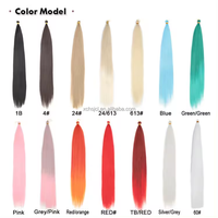 Extensions de cheveux synthétiques lisses Yaki de 28 pouces, 100g, pour tresses, soyeuses, pré-étirées, pour crochet