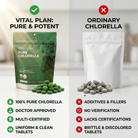 Sachet Doypack pour Chlorelle, imprimé en héliogravure, résistant à l'humidité, recyclable, écologique, de qualité alimentaire, refermable, pour snacks et compléments alimentaires, avec trou de suspension