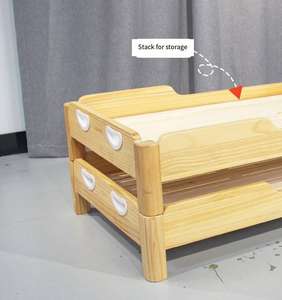 Lit pour bébé Pieds ronds <span class=keywords><strong>en</strong></span> bois massif <span class=keywords><strong>d</strong></span>émontés Design moderne réglable pour garderie - Product Image 3