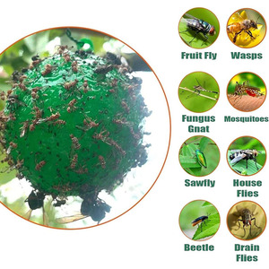 Trampas Adhesivas Amarillas de 8 cm para Moscas de la Fruta, Bolas Adhesivas para Mosquitos de los Hongos, para Plantas - Product Image 2