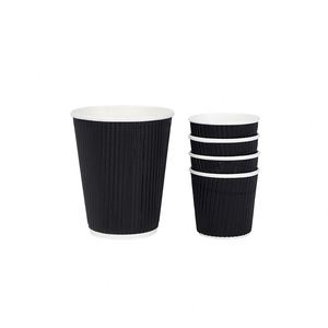 Customized Logo Eco-Friendly Disposable Ripple Wall <b>Corrugated</b> <b>Paper</b> Cups for Coffee Tea Tequila-Waterproof & Recyclable - Product Image 4