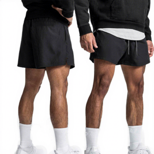 Shorts de sport pour hommes en polyester à séchage rapide, 5 pouces, avec cordon de serrage, pour entraînement quotidien, athlétisme, basketball, course à pied et gym, personnalisables - Product Image 1