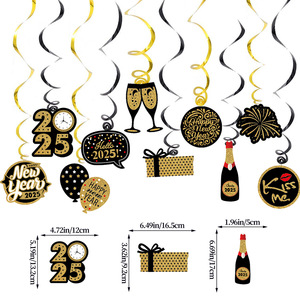 2025 New Year Party Spiral Decoration Pendant Cocktail Party Arrangement Spiral Pendant Home Decoration Set Wholesale - Product Image 3