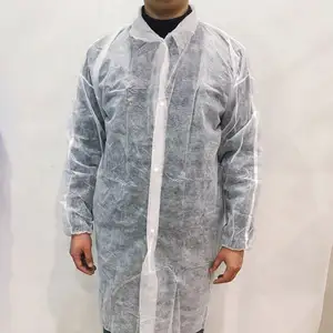 Одноразовый халат 25 г белый лабораторный халат с пуговицей без кармана XXL две части продать