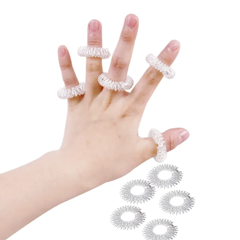 1Pcs Vinger Massage Ring Acupunctuur Ring Therapie Ontspannen Hand Bloedsomloop Pijnbestrijding Gezondheidszorg Vinger Verlies Gewicht