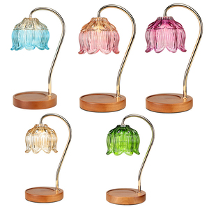 Lámpara de Mesa Moderna de Cristal Dorado con Pantalla con Volantes, LED Blanco Cálido, Botón Manual, Base Redonda, Decoración para el Hogar y el Dormitorio, CRI 90, Tipo C - Product Image 1